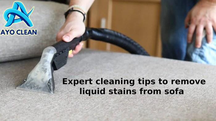 Expert cleaning tips to remove liquid stains from sofa