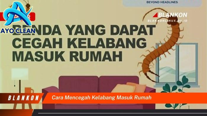 Cara mencegah kelabang masuk rumah