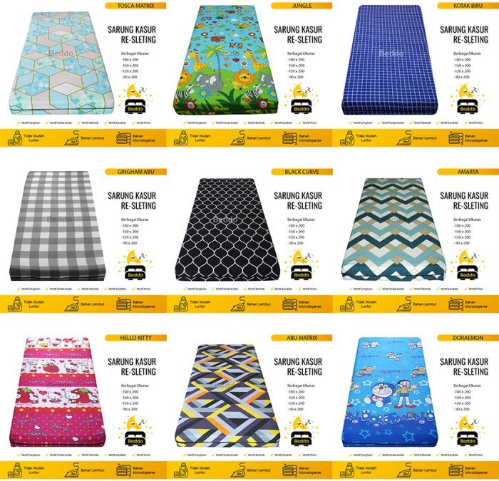 Jual Sprei resleting sarung kasur busa ukuran 90x200x15 (kasur no 4 ...