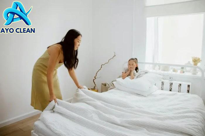 Cara ganti kain spring bed