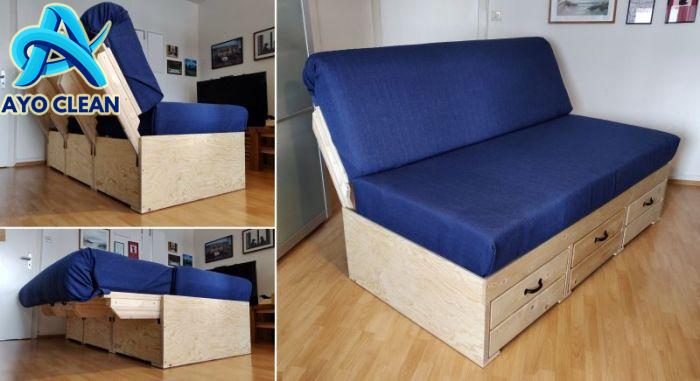 DIY Convertible Sofa Bed with Storage