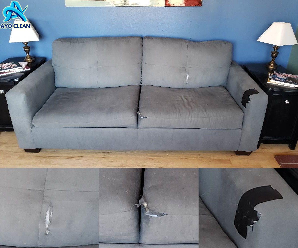 Couch fabric torn - how do I mend it? : r/sewing