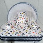 kasur bayi lipat kelambu motif segitiga abu-abu | Lazada Indonesia
