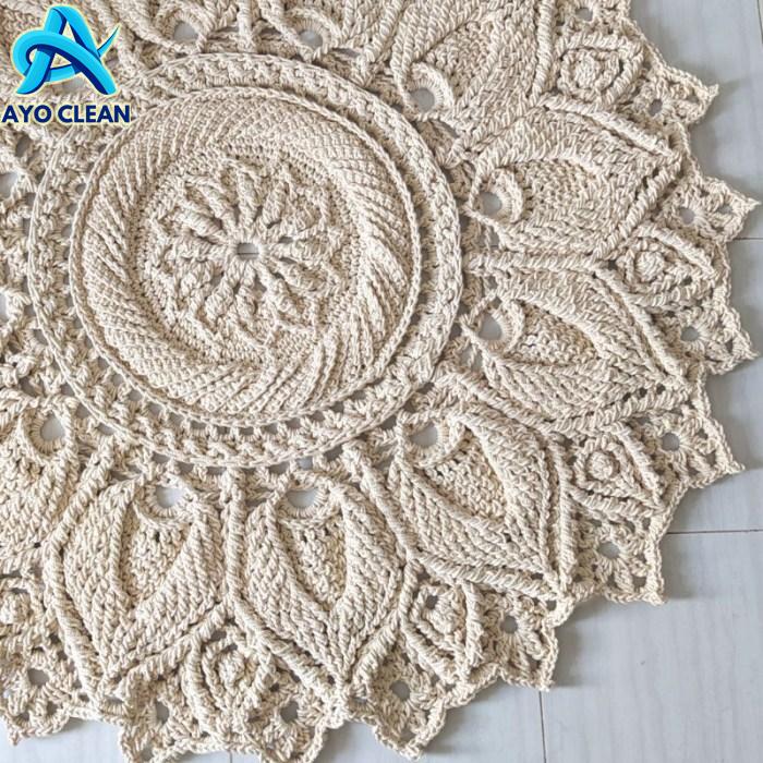 Jual Karpet Rajut Bulat Besar Crochet Round Flower Giant Rug | Shopee ...