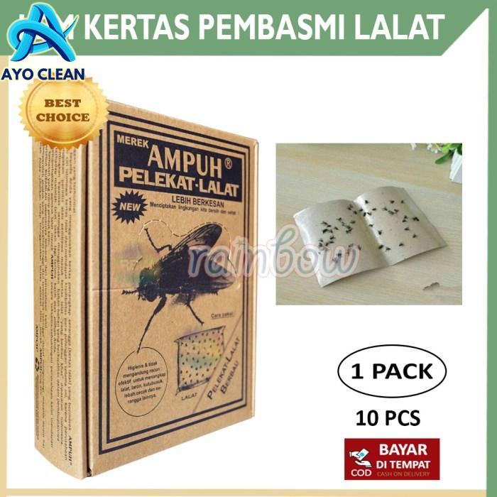 1 Pack Isi 10 Pcs Lem Lalat Kertas Super Lengket Lem Kertas Perangkap ...