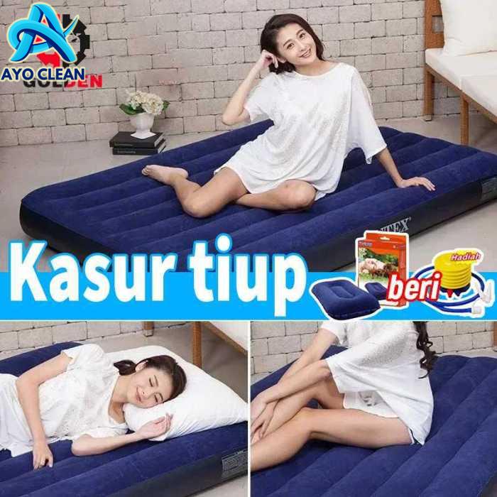 Jual Kasur Angin Matras Camping Single Bonus Pompa Single Kasur Angin ...