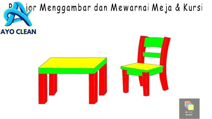 Cara Menggambar Meja Dan Kursi