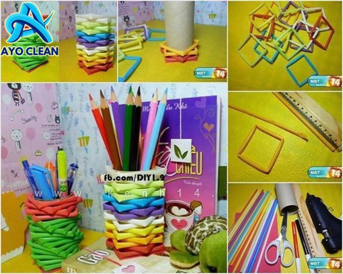 Cara membuat karpet dari sedotan